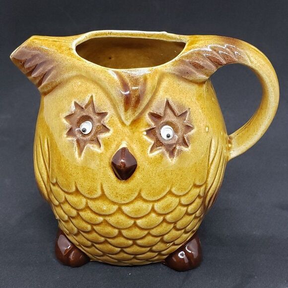Ceramic Gold Owl Creamer and Salt & Pepper Set - Picture 2 of 14